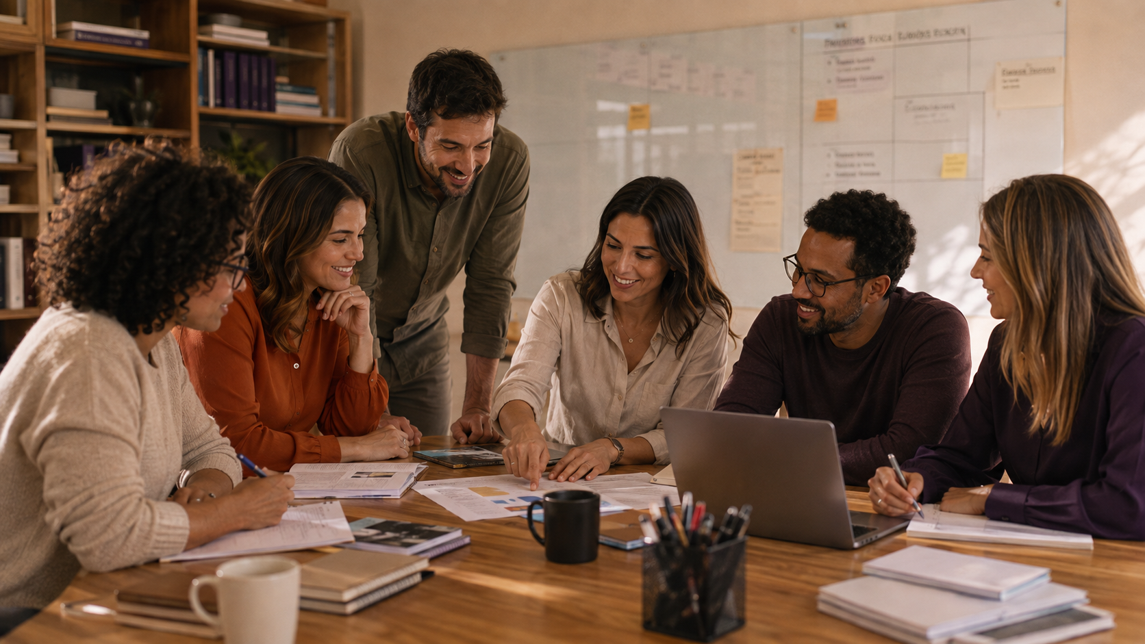 Equipe Nexara reunida em um workshop de estratégia
